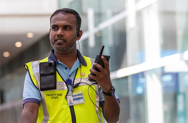 Airport facility care staff with Tactilon Dabat