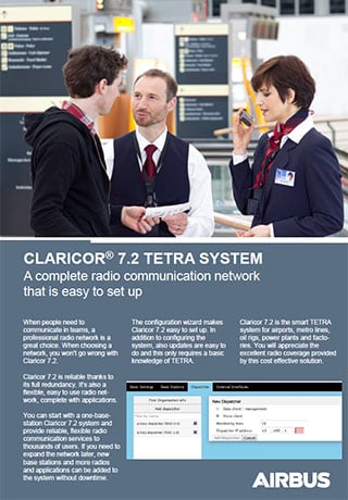 Claricor TETRA system datasheet