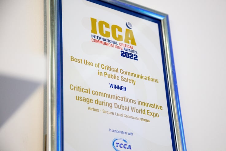 Airbus’ critical communications in Dubai World Expo wins the ‘Best Use of Critical Communications in Public Safety’ award during CCW 2022 in Vienna